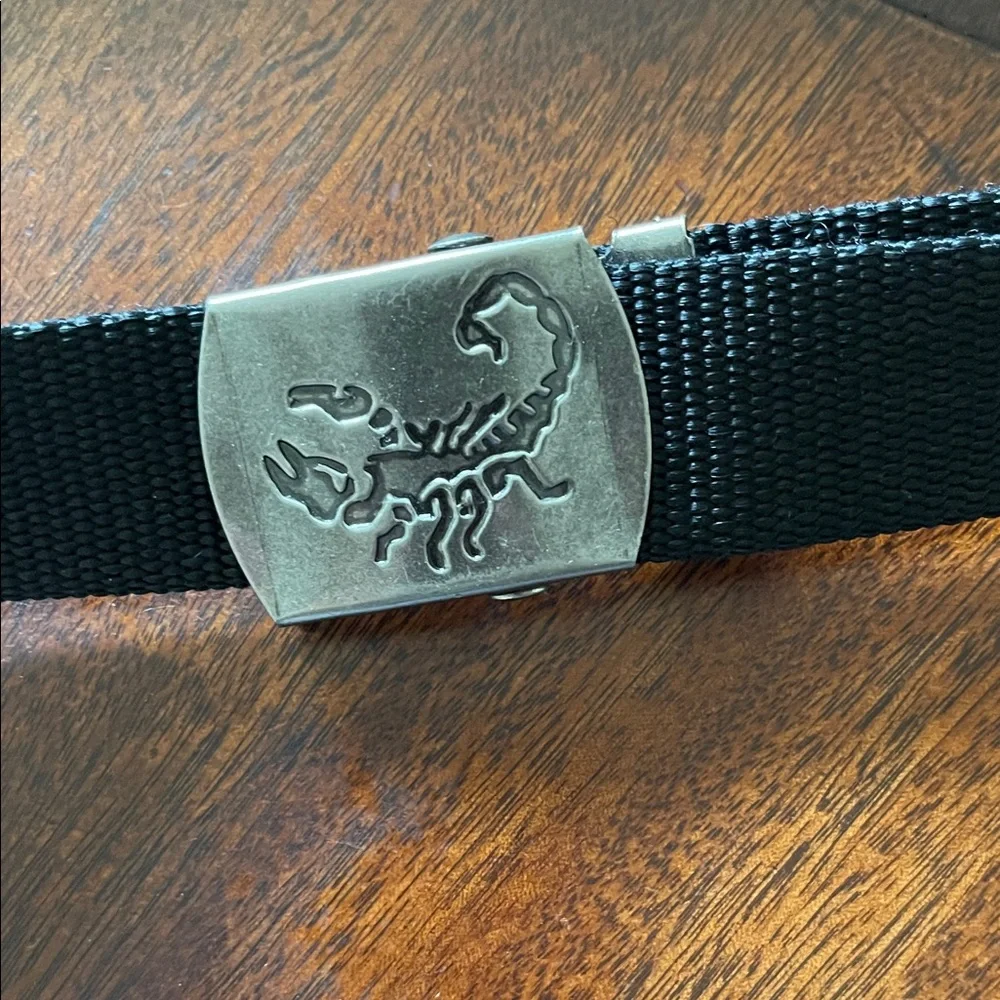 Kids Black Belt with Scorpion Silver Buckle